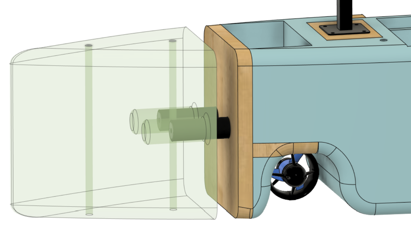 Close-up of the nose switching mechanism