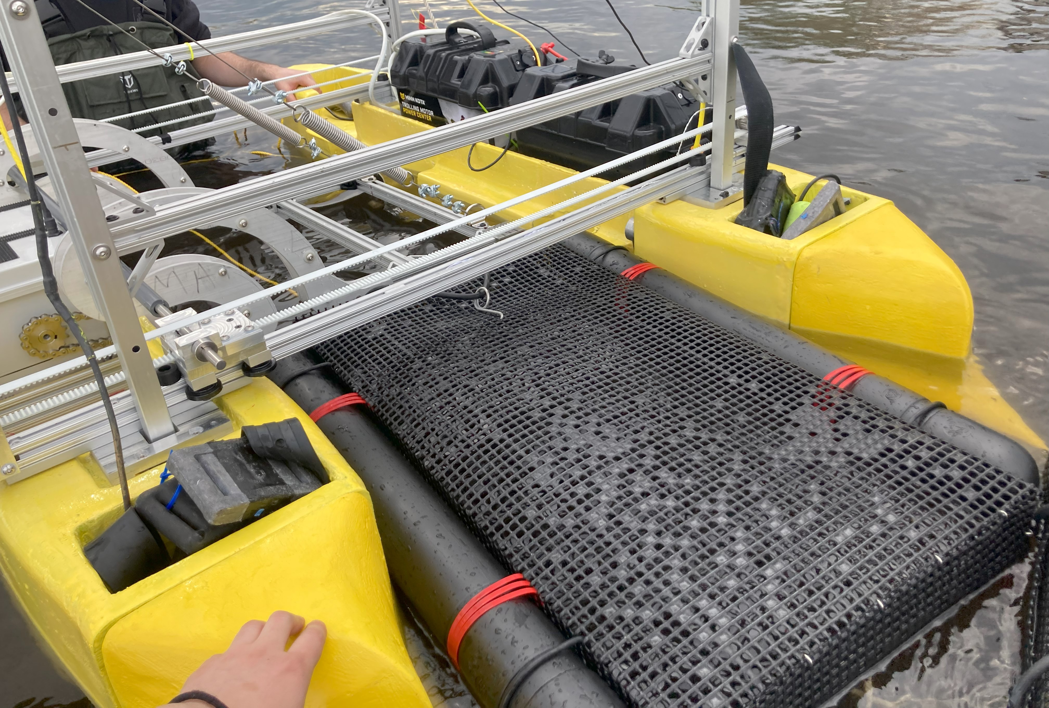 Close up of the vehicle in the water during testing